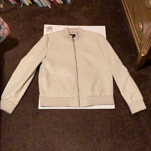 Forever 21 Men's White Faux Leather Jacket
